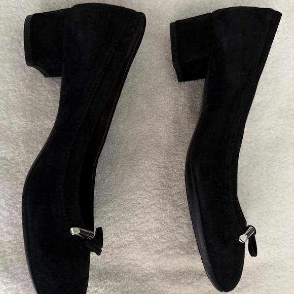 AGL “Kristin” Black Low Chunky Block Heels w/ Bow 7.5M NEW W/O BOX - Picture 6 of 8